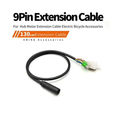9 Pin Motor Extension Cable For Electric Bikes, 130cm Connector Wire For Front And Rear Hub Motors, Ebike Conversion, Plug And Play, Easy Install No Fuss, Compatible With Most E Bikes, Durable Installation Cable