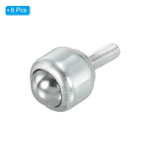 Heavy Duty Roller Ball Transfer Bearing One Half Inch, Eight Pack Stud Mounted For Conveyor Rollers, Carbon Steel Caster Unit