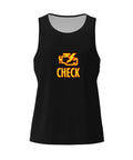 Men's Check Engine Mechanic Workout Tank Top, Black Sleeveless Gym Shirt with CHECK graphic design for workouts.