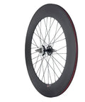 Full Carbon Fixed Gear Wheelset 700C 88mm Track Clincher Matte Finish For Dope Street Rides, side view