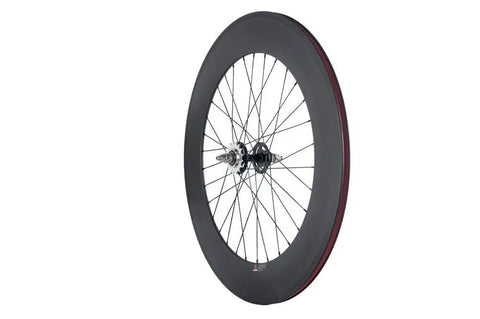 Full Carbon Fixed Gear Wheelset 700C 88mm Track Clincher Matte Finish For Dope Street Rides, side view
