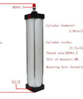 Heavy Duty Air Cylinder Pneumatic Standard Aluminum Alloy Magnetic Rod Double Acting Single Rod 100mm Bore 450mm Stroke M20x1.5 Port Size