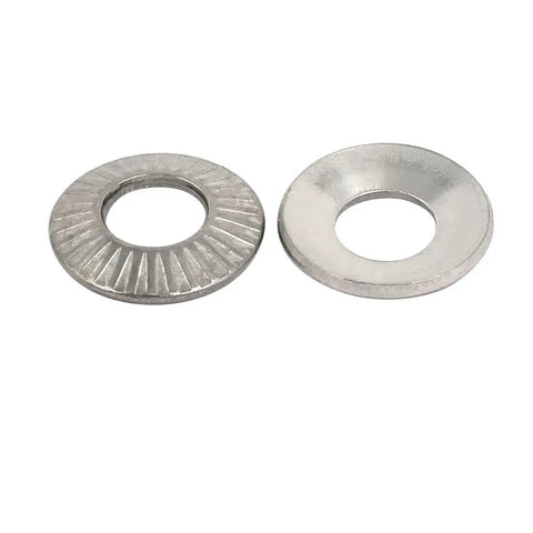 Pro Grade M6 Wedge Locking Washers Built Tough With 304 Stainless Steel And Snug Silver Fit For Rock Solid Bike Or Truck Assembly No Looseness Guaranteed Shop Essential 15 Piece Pack image showing flat and serrated washers.