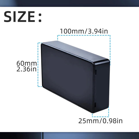 5 Pack IP65 Waterproof Plastic Project Boxes For Electronics 100 X 60 X 25 mm Black Durable Junction Boxes Enclosures DIY Power Case