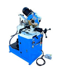 Heavy Duty 12 Inch Semi Automatic Hydraulic Cold Cut Saw 4Hp Metal Cutter With Quick Hydraulic Clamping And Swivel Base Cuts Steel And Aluminum Like Butter For Serious Shop Projects 220 Volt 3 Phase side view, showcasing motor and controls.