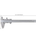 6 Inch Vernier Caliper With Dual Inch And Metric Scale, stainless steel manual caliper for precise measurements on white background