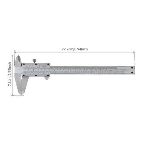 6 Inch Vernier Caliper With Dual Inch And Metric Scale, stainless steel manual caliper for precise measurements on white background