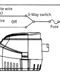 Wiring diagram for Automatic Submersible Bilge Pump 12V 750 GPH With Float Switch And Snap Off Strainer and battery connection.
