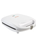 Imusa 4 Slot Electric Arepa Maker, 1200 Watt Nonstick Griddle in white finish, compact design for easy storage.