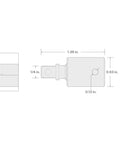 Diagram of One Quarter Inch Drive Impact Universal Joint with Thirty Degree Working Angle, dimensions shown