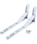2 Pack Steel Folding Shelf Brackets Mount With 8 Screws For Space Saving Utility On Tables Bookshelves And Clapboard Racks 12 Inch