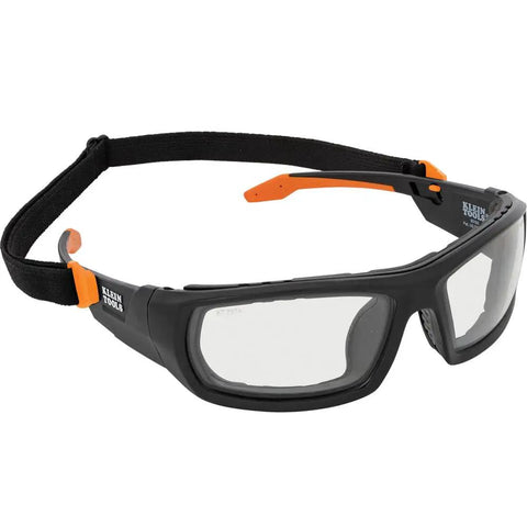 Gasket Safety Glasses For Worksite PPE Eye Protection With Full Frame Design Pro Grade Anti Fog Scratch Resistant Lenses shown with strap