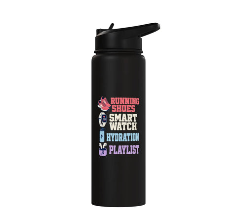 Hydration Boss Insulated Stainless Steel Water Bottle With Leak Proof Flip Lid Dual Wall Keeps Drinks Ice Cold Or Hot BPA Free