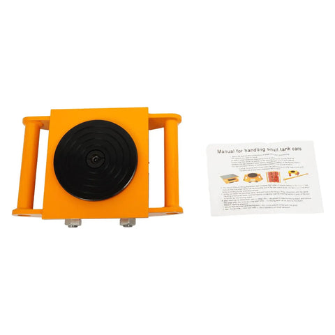 Rock Solid Workhorse 4 Piece Furniture Dolly Set with rubber caps, includes manual, for heavy equipment transport.