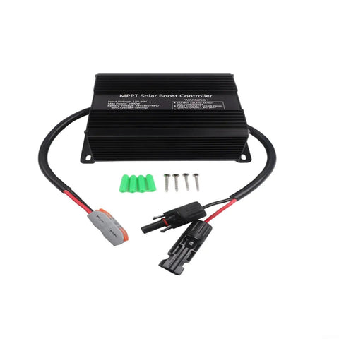 Heavy Duty Beast 1000W Solar Charge Controller With Smart MPPT Tracking For 48V 60V 72V Battery Banks. Includes connectors and mounting screws.