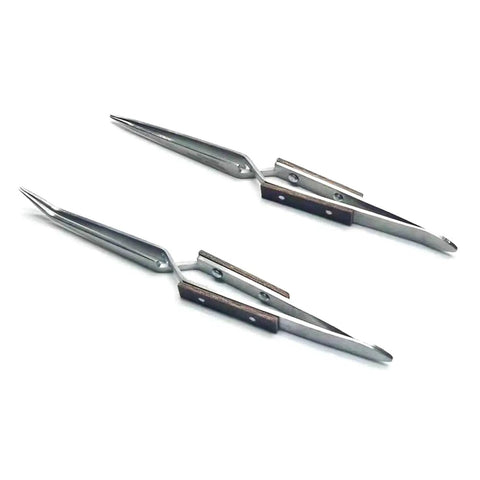 Premium Auto Closing Crosses Soldering Tweezer Clip With Insulated Welding Clamp For Jewelry Crafting featuring precision elbow tip design.