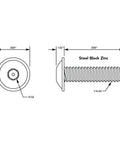 1/4 20 Flanged Button Head Socket Cap Screws Black Zinc Steel Heavy Duty Gang Pack For Smooth Aluminum Builds Rock Solid DIY Hardware Assortment 250 Pieces dimensions showing size and threading.