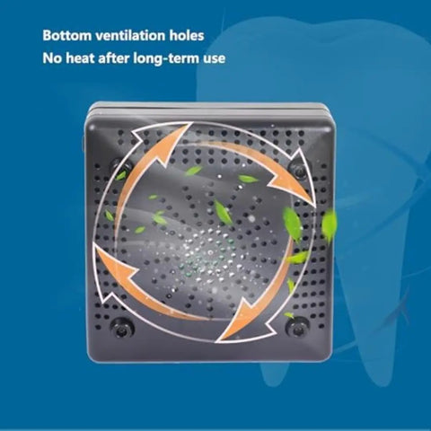 Heavy Duty Soldering Fume Extractor With Flex Hose Knocks Fumes Out featuring ventilation holes and airflow design for cooling.