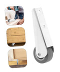 Smooth As Butter Sliding Door Rollers Straight Up Sturdy Barn Door Wheels Heavy Duty Galvanized Nylon Casters Quick Install Track Pulley Replacement Hardware For Cabinets And Gates Pair, close-up of wheel with installation.