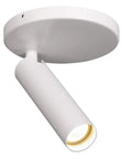 Matte White Adjustable Spotlight Wall Sconce With Integrated LED Bulb, Flush Mount Canopy, 3000K Warm White, 580 Lumen