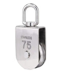 M75 Lifting Single Pulley With 1322 Lbs Load Capacity Beefy Stainless Steel Heavy Duty Swivel Rope Pulley Block 75mm Pulley Hoist Roller