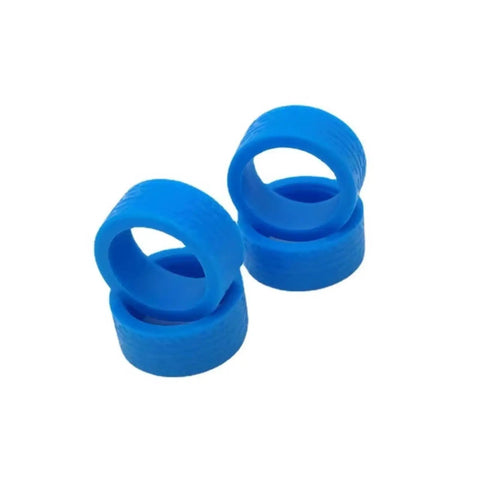 Sky Blue Racing Pattern Tire Skin For 22mm And 22.5mm RC Car Wheels, 1 To 28 Scale Upgrade Spare Part, set of blue tire skins