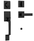 Heavy Duty Matte Black Front Door Lock Set With Deadbolt Modern Exterior Door Handle Reversible for home doors in zinc alloy