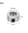 Twenty Piece Set Screw Shaft Collars With 5.05mm Bore, 10mm OD, 5mm Width, Nickel Plated Carbon Steel Drill Stop Collars