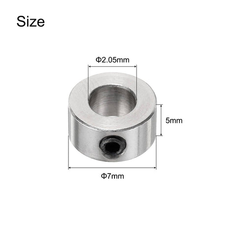 Twenty Piece Set Screw Shaft Collars With 5.05mm Bore, 10mm OD, 5mm Width, Nickel Plated Carbon Steel Drill Stop Collars