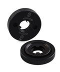 Heavy Duty Angle Grinder Flanged Hex Nut Two Pack Straight Up Lockdown Fit Replacement Threaded Hardware Compatible With DWE And DCG Type One Grinders close-up view.