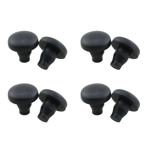 20 Pack Black Stem Bumpers Heavy Duty Furniture Sliders Smooth Glide Floor Protectors For Swivel Chairs And Stools 7Mm Hole Sweet Setup No Scratch PVC Foot Pads in close-up view.