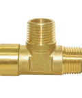 Brass Pipe Fitting Tee 3 Way NPT 1/2 In Male X 1/2 In Male X 1/2 In Female Hose Fitting For Plumbing, corrosion-resistant brass tee