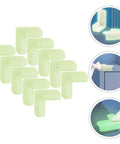 Glow In The Dark L Shaped PVC Furniture Corner Guards Edges Bumpers For Beds Tables Desks Easy Install No Tools Babyproof Nighttime Visibility
