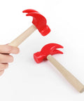 2 Pack Wooden Hammer Toys For Kids Safe Durable Realistic Simulation Hammers Ideal For Learning Pretend Play DIY Games Party Supplies Educational Tools For Children, red wooden hammer set
