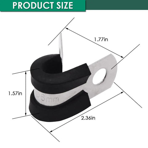 Dang Solid 1/4 Inch 304 Stainless Steel Cable Clamps 100 Pack Heavy Duty Built Ridiculously Tight With Thick Rubber Cushions For Auto Wiring And Hella Reliable Grip
