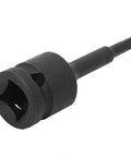 1/2-inch hex bit socket adapter for impact wrenches, black, 42CrMo alloy.