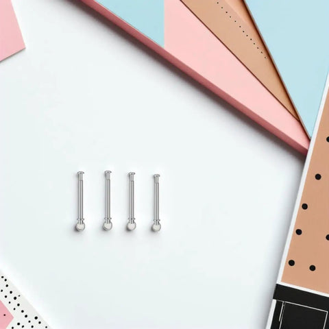 10 Sets Stainless Steel Folding Fan Rivets And Nuts Repair Kit For Paper Decorative And Dance Fans DIY Friendly Pro Grade Durable Fasteners For Quick Fixes And Smooth Operation And Long Lasting Performance, four rivets on white