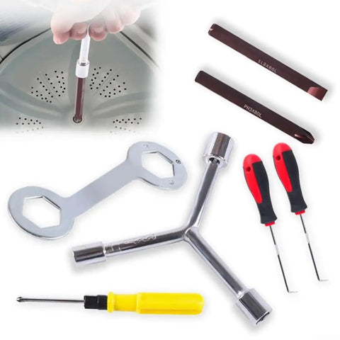 Heavy Duty Three Way Hex Socket Wrench For 8Mm 10Mm And 12Mm Fasteners Engineered For Washing Machine Repairs tools on a white background.