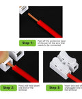 Step-by-step guide showing tool-free use of High Conductivity Quick Connect Terminal Block No Tools Needed For Instant Cable Wiring.