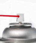 A close-up of a spray can nozzle of Your Go To Dry Graphite Film Spray Anticorrosive Lubricant For Metal Surfaces with a red tube nozzle