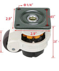 Heavy Duty Leveling Caster Set With Retractable NBR Rubber Feet For Office Gaming Chairs And Tool Carts Non Marking Floor Saver No Sweat Install Smooth As Butter Roll Upgrade, showing dimensions and design details.