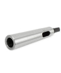 MT2 to MT3 Morse Taper Adapter Drill Sleeve for Lathe and Milling Machines, 112mm Length, side view showcasing precision ground tapers.