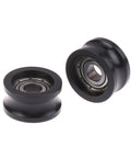 Quiet Rubber Roller Pulley Kit For Sliding Doors And Furniture Hardware U Shaped Bearing 8.5mm 5x16mm 695 Moving Wheel No Squeak Glide Easy Direct Replacement Durable Low Noise Wheel, black wheels
