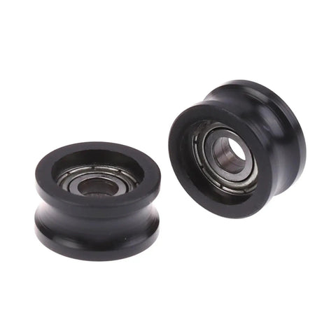 Quiet Rubber Roller Pulley Kit For Sliding Doors And Furniture Hardware U Shaped Bearing 8.5mm 5x16mm 695 Moving Wheel No Squeak Glide Easy Direct Replacement Durable Low Noise Wheel, black wheels
