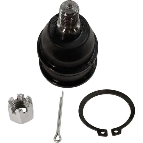 Acura MDX Front Lower Ball Joint Replacement 2001-2006 Front Left or Right Fits 3.5L Also Fits Honda Pilot 2003-2008 Built Tough With Steel and Forged Aluminum for Beefed Up Strength, Smooth Steering, and Long Haul Reliability, black steel ball joint with castle nut and clip
