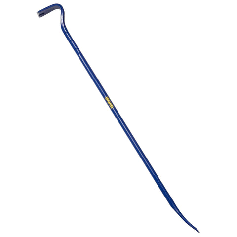 Heavy Duty 42 Inch Steel Wrecking Bar With Rounded 90 Degree End, Nail Pullers, Tri-Lobe Grip For Comfort, Beveled Prying Tips