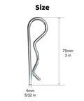 15 Piece Heavy Duty Cotter Pins Set M4 By 75mm Locking Hitch Pin Clips Galvanized Carbon Steel R Type Rust Resistant Kit