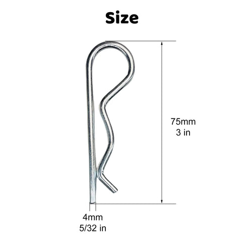 15 Piece Heavy Duty Cotter Pins Set M4 By 75mm Locking Hitch Pin Clips Galvanized Carbon Steel R Type Rust Resistant Kit