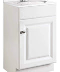 Unassembled White Bathroom Vanity Cabinet With One Door Frameless Design 18 By 16 Inches No Top Spacious Interior For Toiletries Easy Access Modern Powder Room Storage Solution