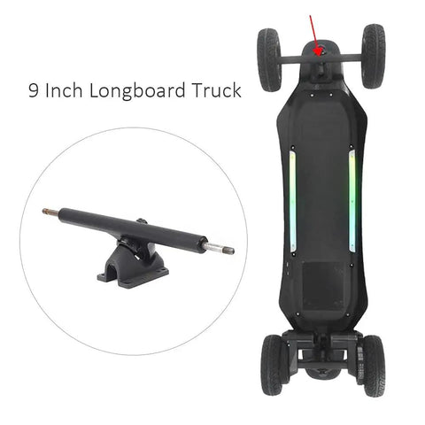 9 Inch Longboard Truck For Electric Skateboards With CNC Precision Machined Aluminum Alloy And High Load Capacity